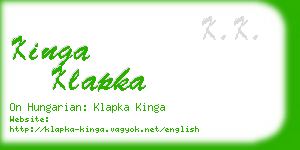 kinga klapka business card